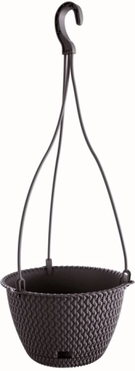 Maceta colgante con autorriego Splofy Round W antracita
