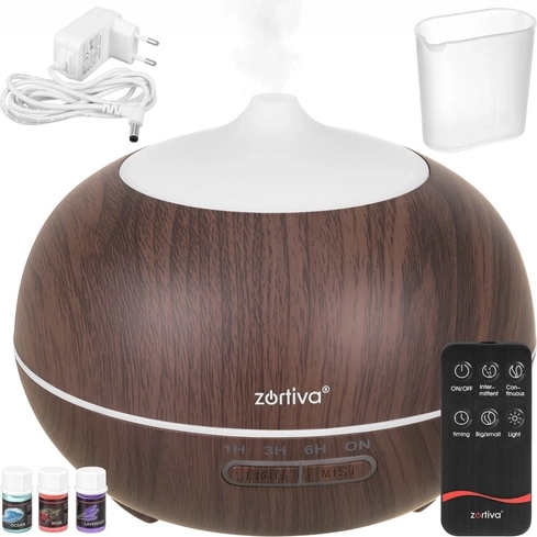 Difusor de aroma ultrasónico y humidificador de aire Zortiva 400 ml con control remoto