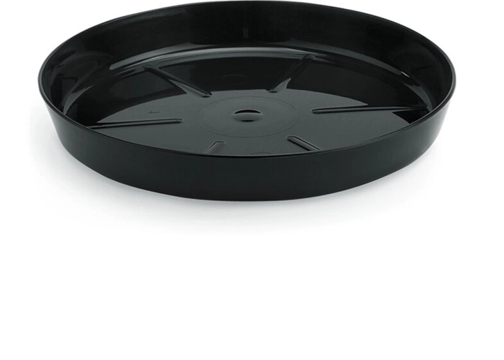 Plato negro para maceta 17 cm LAMELA, polipropileno brillante