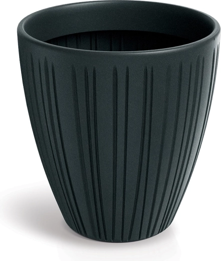 Maceta estriada Fero Round 40 cm gris oscuro