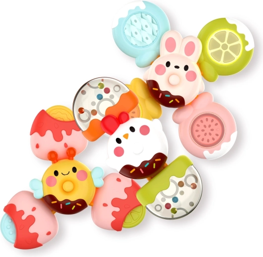 Set de fidget spinners sensoriales con ventosa, 3 unidades