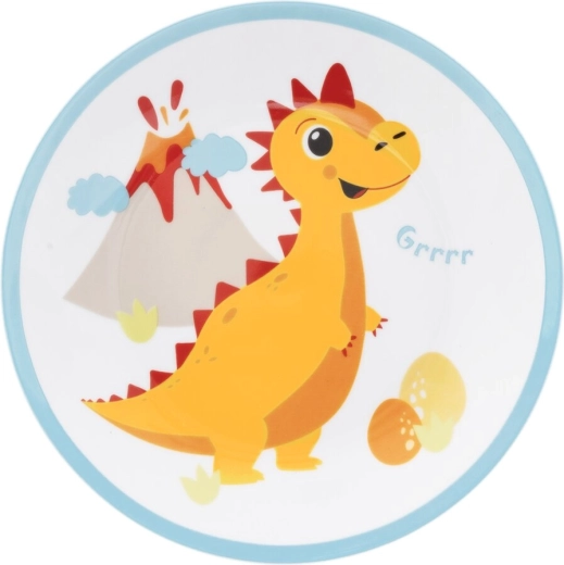 Plato infantil llano de porciones DINO 21 cm - 1 unidad