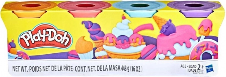 Plastilina Play-Doh, set de 4 botes, 448 g – Dulce