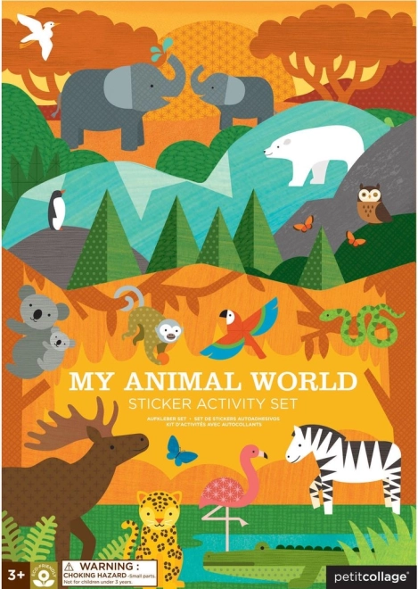Petit Collage pegatinas reutilizables Mi mundo de animales