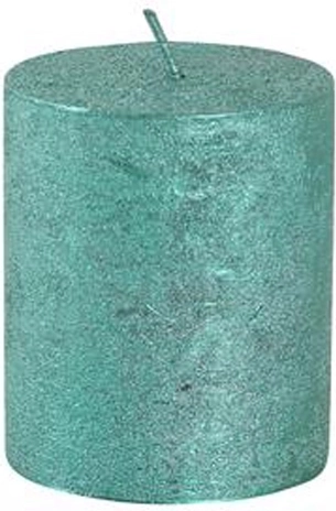 Vela rústica cilíndrica 6 × 7 cm verde Provence
