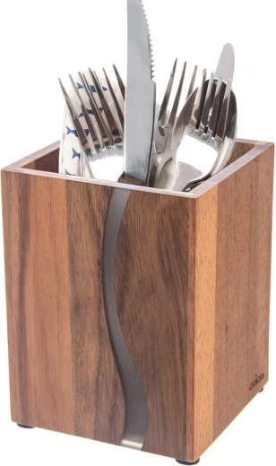 Soporte de madera para utensilios de cocina River de madera de acacia
