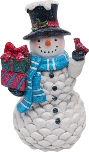 Muñeco de nieve decorativo con regalos – piña, decoración invernal infantil
