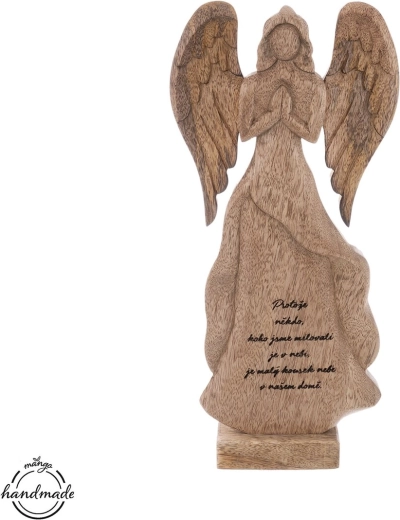 Ángel de madera de mango – motivo “cielo”, altura 36 cm