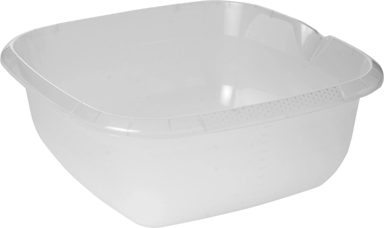Bol cuadrado transparente con pico vertedor de 13 l (38 × 38 cm)