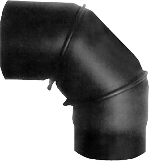 Codo de humo giratorio 130 mm, 90°, acero 1,5 mm, negro
