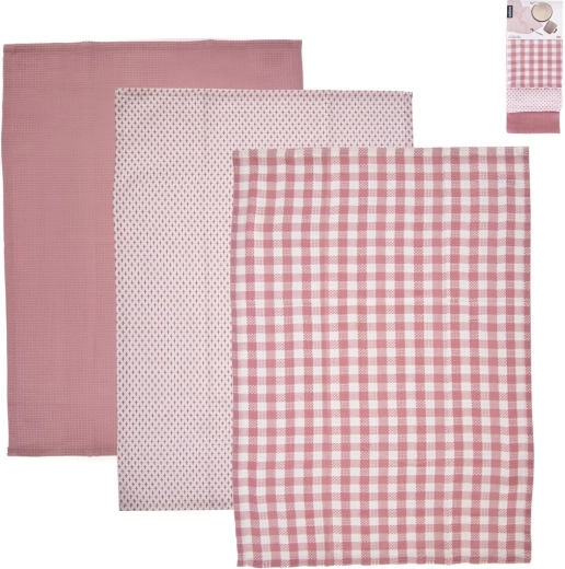 Paños de cocina de algodón Dekor rosas - 3 unidades