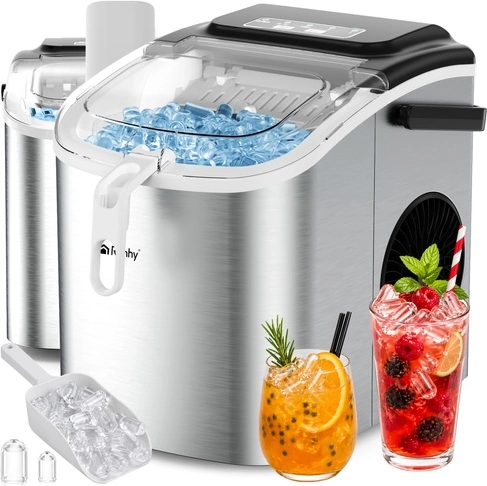 Máquina de hielo Ruhhy 1,2 l plateada con pala