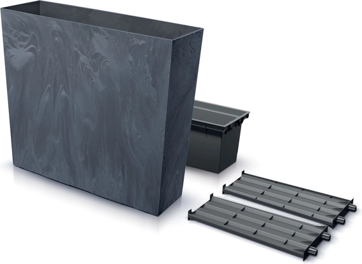 Jardinera alta con inserto URBI CASE Beton Effect T 77 cm antracita