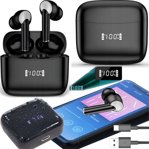 Auriculares deportivos inalámbricos Bluetooth con powerbank y micrófono