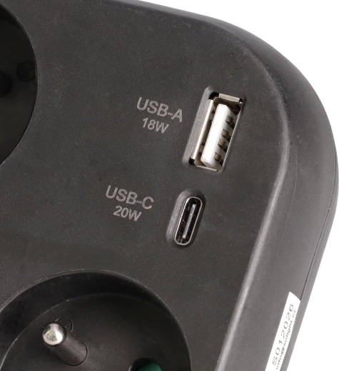 Carga rápida USB-A + USB-C