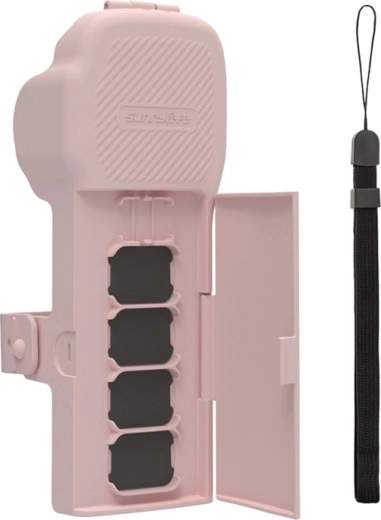 Funda protectora Sunnylife con correa y cordón para el cuello para DJI Osmo Pocket 3 – rosa