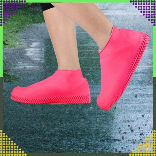 Fundas de silicona impermeables para zapatos M, rosas