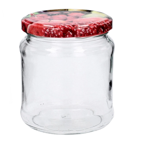 Tarro 450 ml con tapa de rosca decorativa FI 82