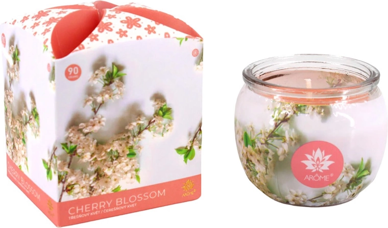 Vela aromática en vaso de vidrio Flor de cerezo 90 g