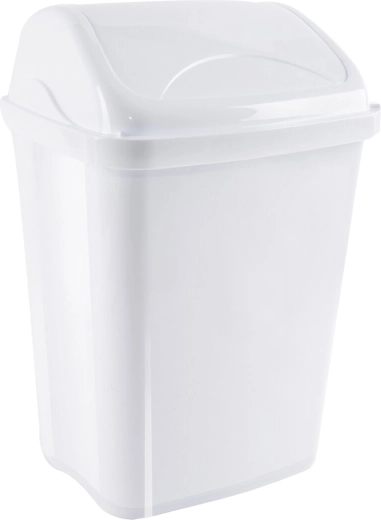 Papelera Vittario con tapa basculante 16 l blanca