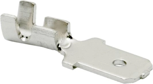 Pin de crimpado estañado con conector macho de 6,3 mm