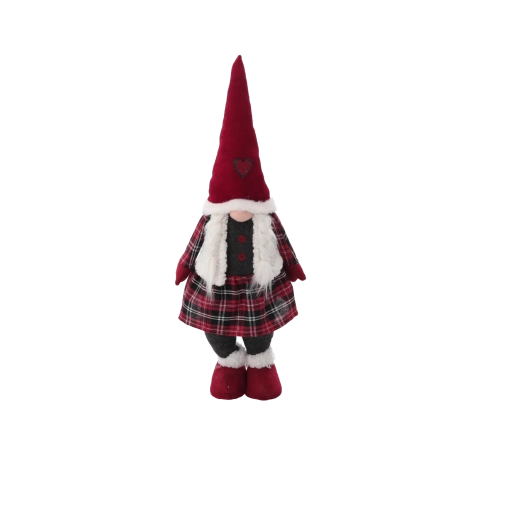 Gnomo navideño 78 cm rojo - 1 pieza