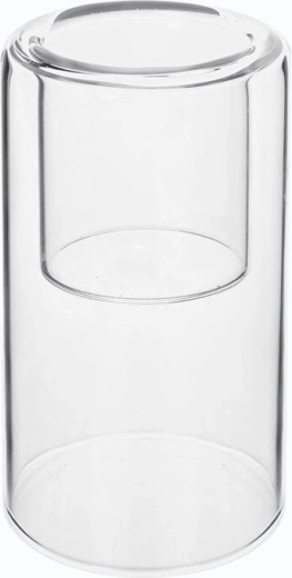 Portavelas de vidrio transparente para vela de té 10 cm