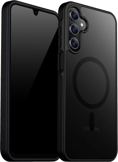 Funda magnética híbrida mate Crong compatible con MagSafe para Samsung Galaxy A17, negra