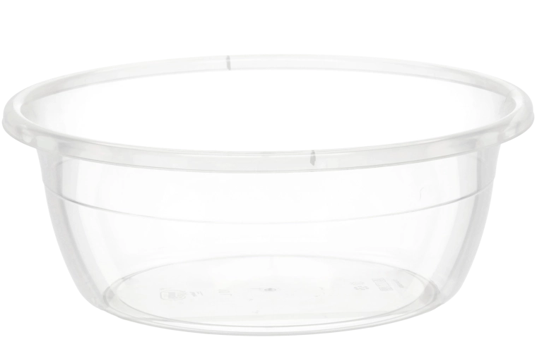 Cuenco redondo transparente de plástico 10 l
