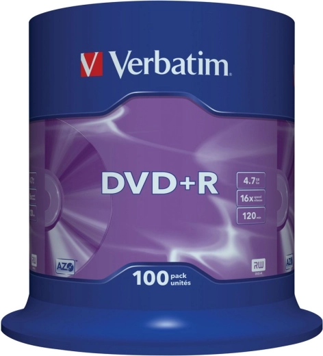 Verbatim DVD+R Matt Silver 4,7 GB 16x - 100 unidades