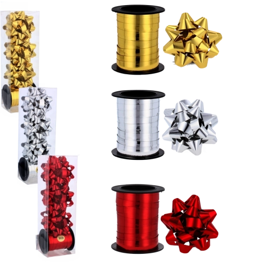 Set de regalo – cinta de 20 m y lazos de 6 cm