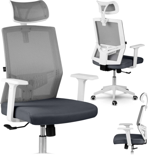 Silla de oficina ergonómica de micromalla Sofotel Rotar, gris oscuro