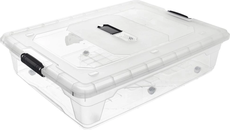 Caja de almacenamiento baja bajo la cama con ruedas 50 l