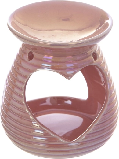Lámpara aromática de cerámica rosa perlada