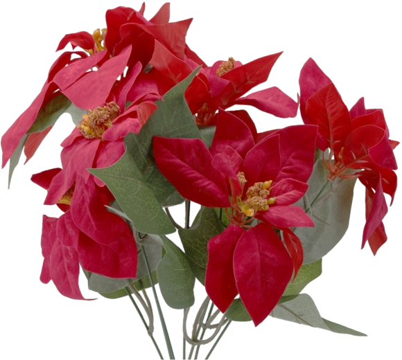 Ramita sintética con ramo de flores de Pascua 42 cm – roja