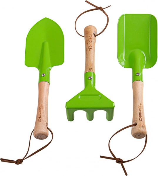Bigjigs Toys herramientas de jardín infantiles de mano – set de 3 piezas