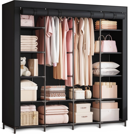 Armario textil Massido negro 170 × 45 × 170 cm
