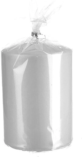 Vela cilíndrica gris mate 7 × 10 cm