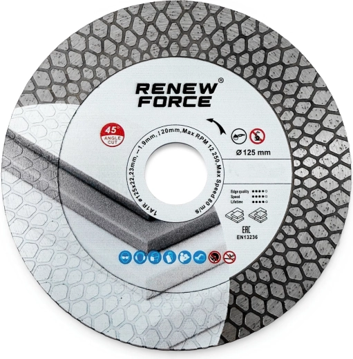 Disco diamantado Renew Force para cortar y lijar azulejos de 125 mm