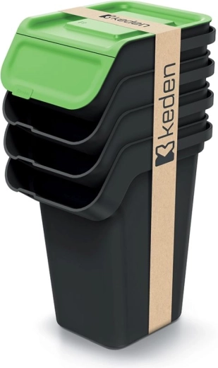Juego de cubos de separación de residuos 4×25 l con filtro de carbón KADDI Q SET