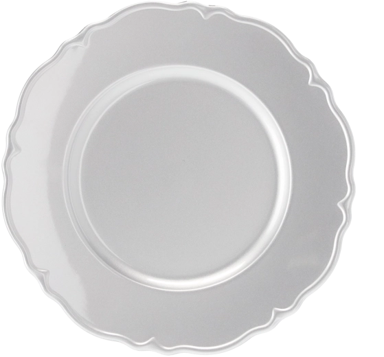 Bandeja redonda con diseño plateado 33 cm