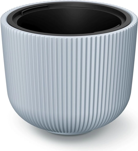 Macetero con inserto Milly 46,9 cm – funda de plástico gris claro para flores para interior y exterior