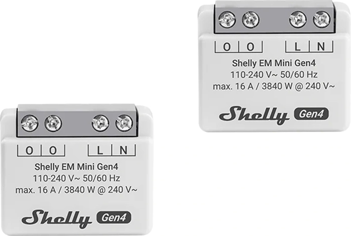 Medidor de consumo de energía Shelly EM Mini Gen4 (2 uds)