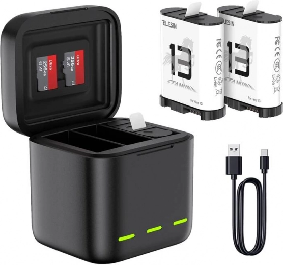 Cargador de tres canales Telesin para GoPro Hero 13 Black