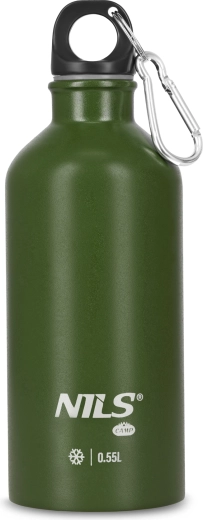 Botella de senderismo de acero inoxidable Nils Camp verde, 500 ml