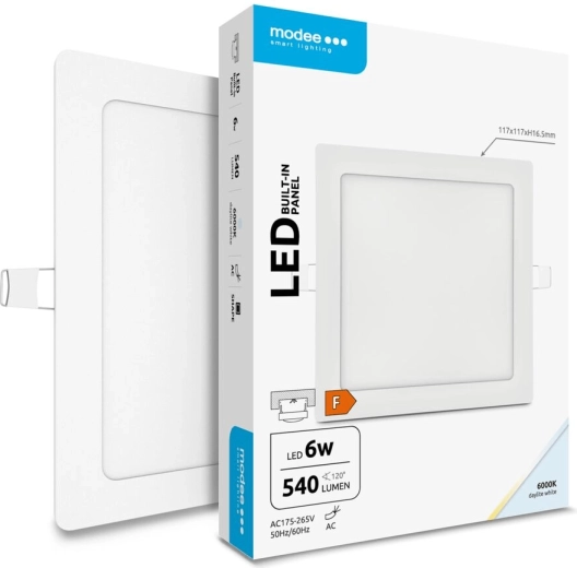 Panel LED cuadrado empotrable Modee Lighting 6 W blanco frío 540 lm