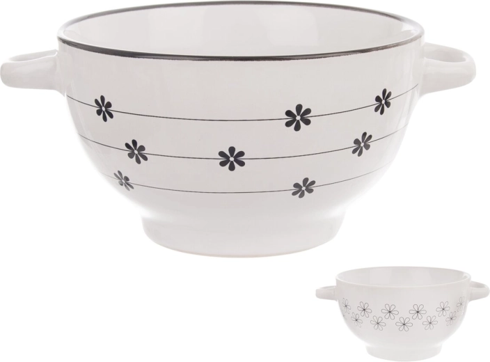 Cuenco de sopa de cerámica Flower 14 cm