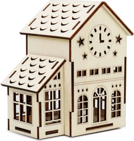 Encanto de la Madera Gran Casita Torre del Reloj
