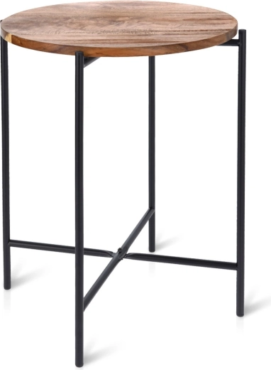 Mesa de centro redonda de madera de acacia 40 × 48 cm