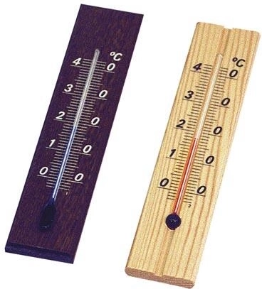 Termómetro de habitación de madera 12 cm claro